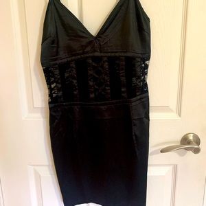 Satin Black Mini Dress
